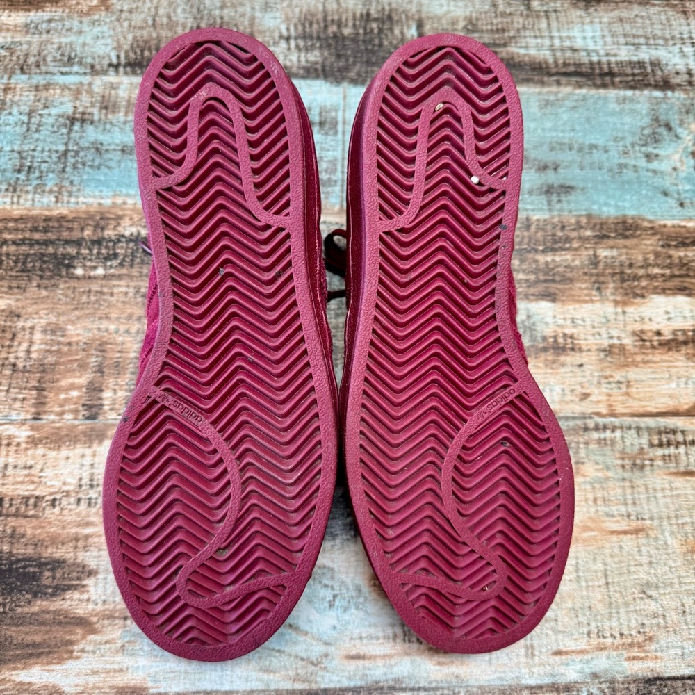 Women’s Adidas Burgundy Superstar Shoes | #Z10 - Picture 10 of 13